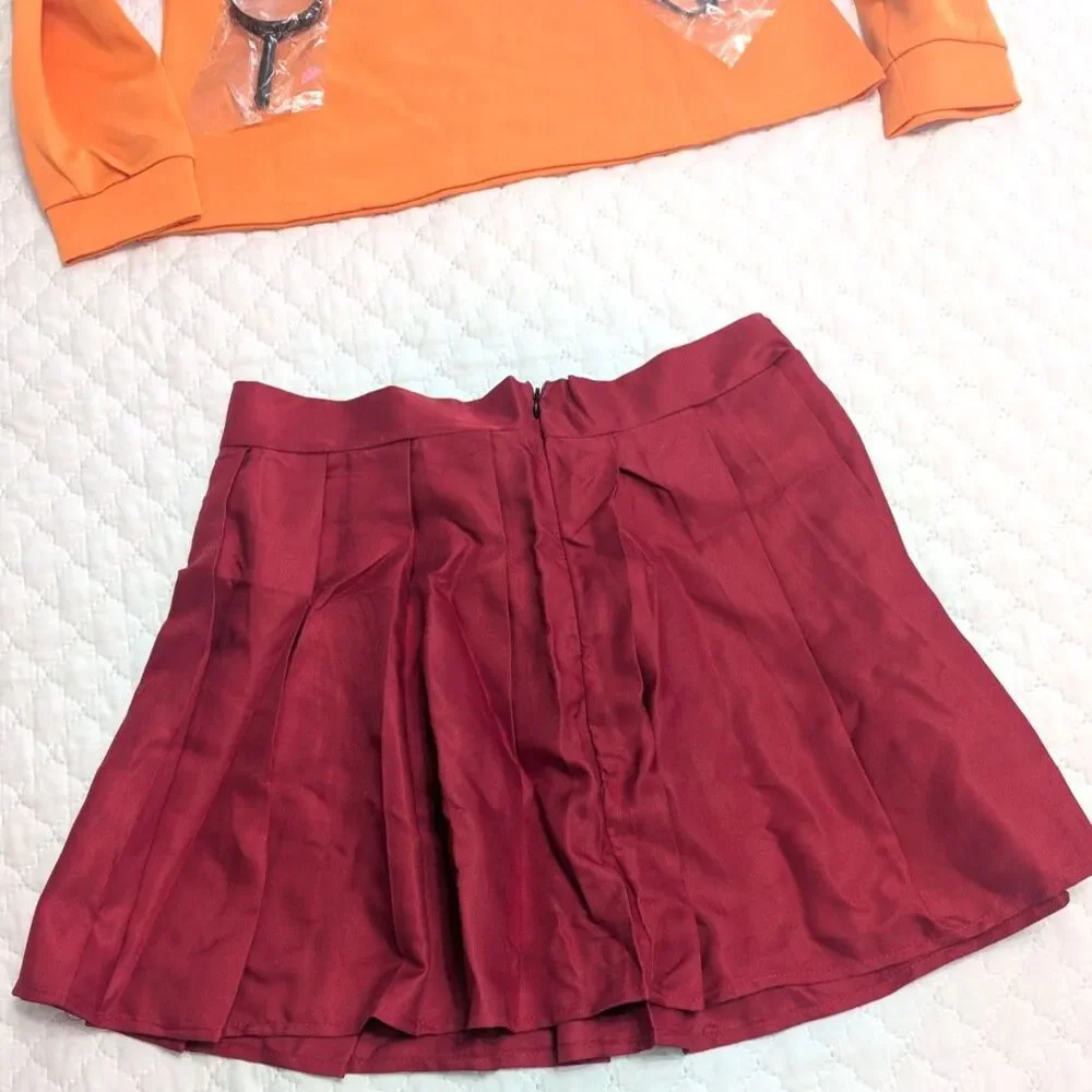 👓 Velma Costume Kids Red Skirt Outfits Size 14-16 NIP